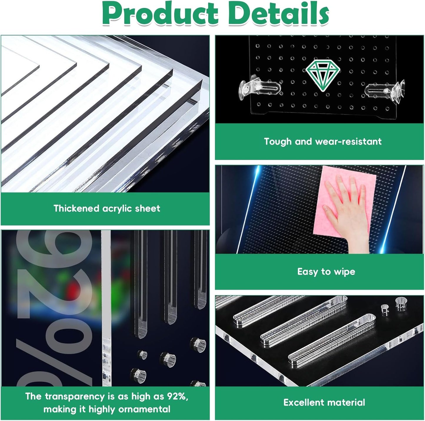 PINVNBY 5 Gallon Fish Tank Divider, Acrylic Aquarium Divider with 8 PCS Suction Cups, Transparent Fish Tank Separator for Betta Fish (Size: 20 x 18 cm/7.87 x 7.08 in)