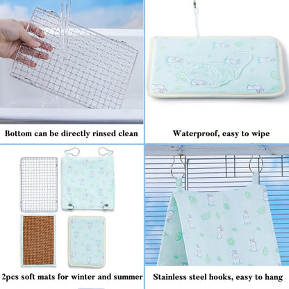 Bird Bed for Cage with Sturdy Bottom, Waterproof Bird Nest for Parakeet & Rocking Bird Perch Toy, Wooden Parrot Toys Training, Intelligence Bird Enrichment Toys for Cockatiels