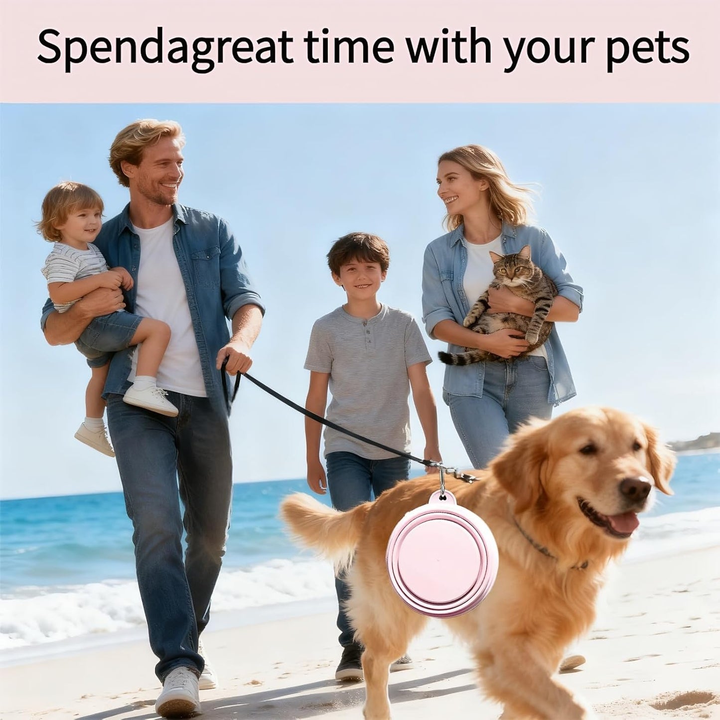 Dog Bowls for Travel,Portable Collapsible Silicone Pet Food Water Bowl,BPA Free Dishwasher Safe Foldable with 1 Carabiner Camping, Hiking Backpacking, Beach