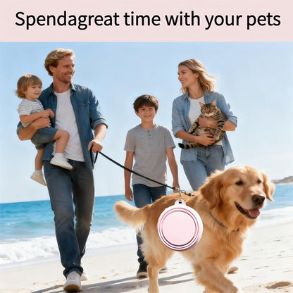 Dog Bowls for Travel,Portable Collapsible Silicone Pet Food Water Bowl,BPA Free Dishwasher Safe Foldable with 1 Carabiner Camping, Hiking Backpacking, Beach