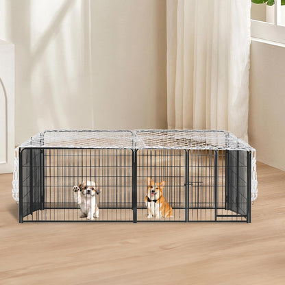 Dog Playpen Cover Net with Metal Fixing Buckle 6.7 * 6.7FT Prevent Small Dogs from Jumping Out of The Playpen (Cover Only)