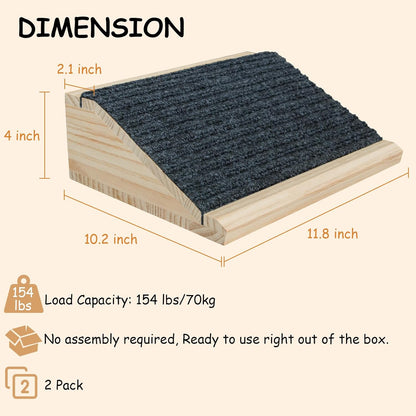 Dog Ramp for Stairs, Non-Slip Dog Stairs, Low-Angled Pet Ramps for Small Dogs and Cats, Medium Dogs, Step and Stair Assist for Injured and Older Pets, 2 Pack