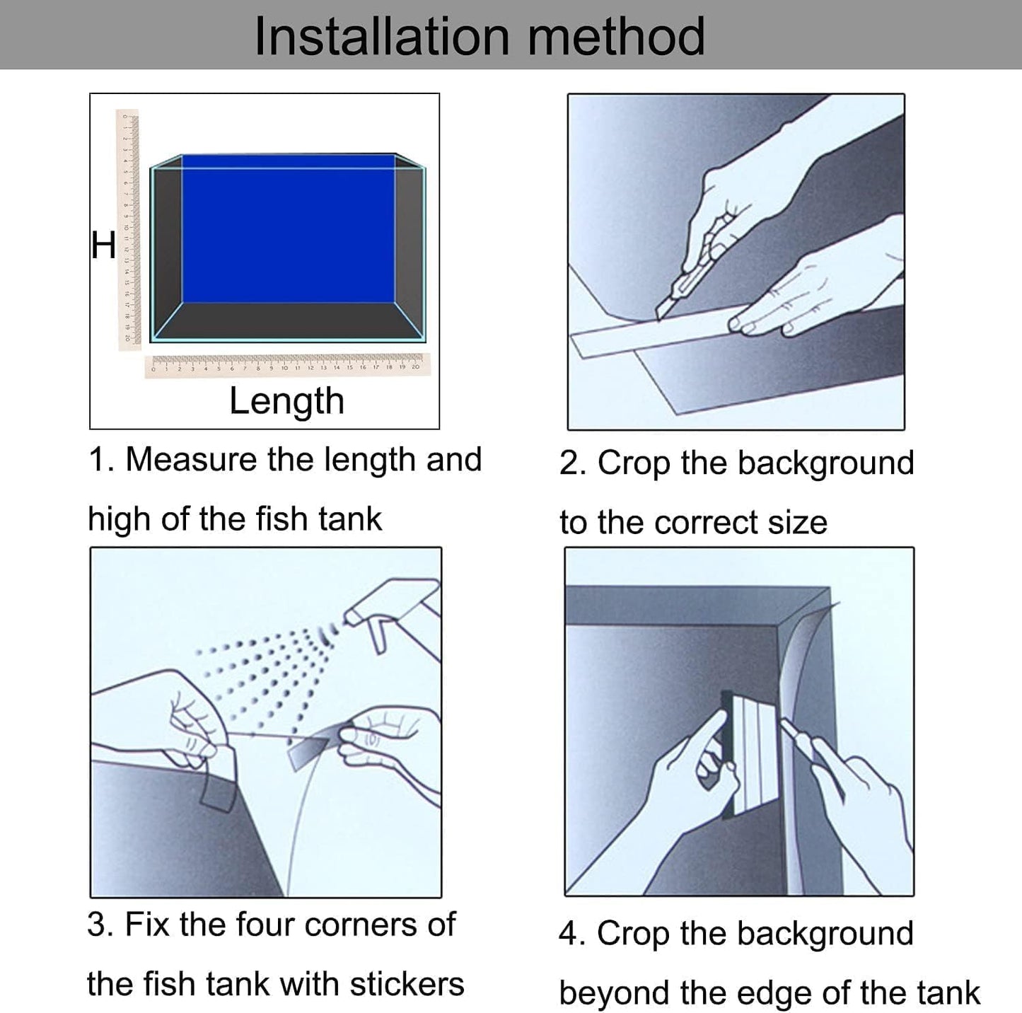 iTapnoom Ocean Floor Aquarium Background, Underwater Tropical Fish Coral Reef Aquatic Nature Plant Fish Tank Backdrop Decor, Polyester Fabric with 6 EVA Double-Sided Tapes 36x18 inches/90x45cm