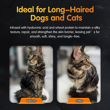 OPAWZ 02 LuxSilk Dog Shampoo, 2- in-1 Dog Shampoo and Conditioner, Reduces Shedding, Dematting, Deshedding, Removes Undercoat, for Long Haired, Silky Coat Dogs and Cats, 16.9 fl.oz/ 500ml