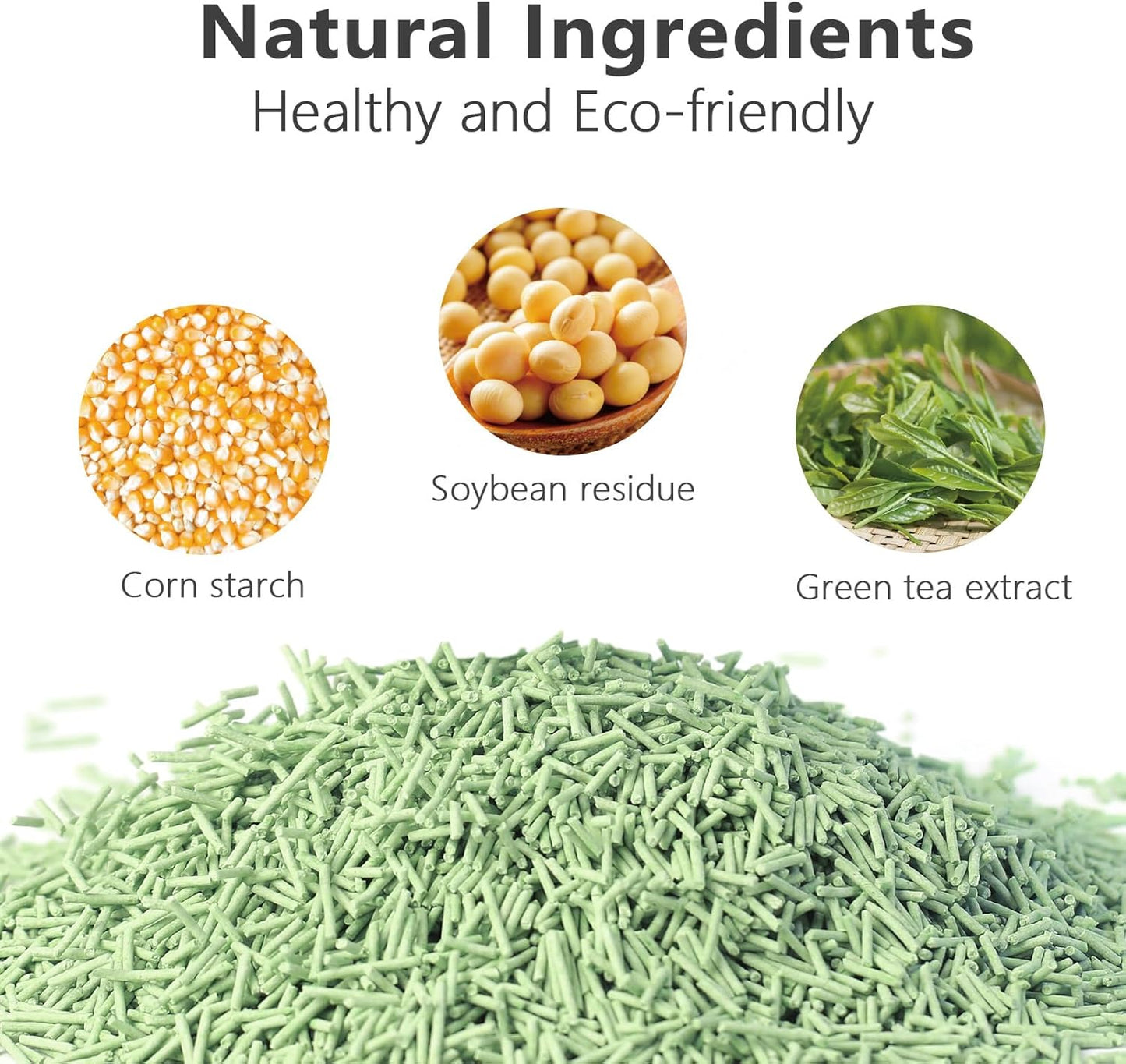 Tofu Cat Litter - Strong Clumping, Ultra Absorbent, Odor Control, Flushable, Low Tracking, Low Dust Tofu Litter Pellets 4 Packs/24LB (Green Tea)