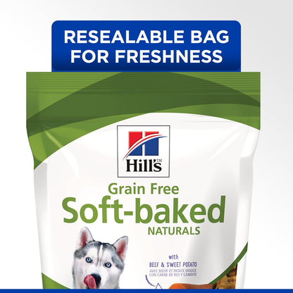 Hill's Grain Free Soft Baked Naturals, All Life Stages, Great Taste, Dog Treats, Beef & Sweet Potato, 8 oz Bag