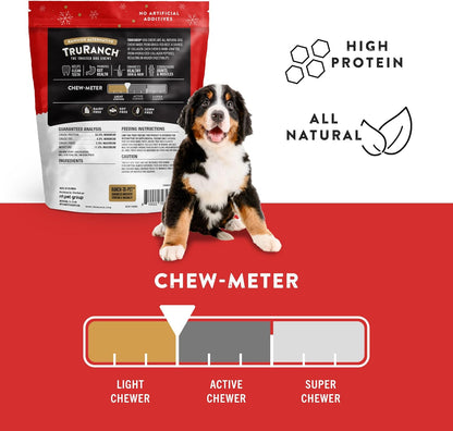 TRURANCH Collagen Drumsticks, Honey Ham, 1 Bag, 3 Count, Holiday Limited Edition, Stocking Stuffer, All-Natural Hydrolyzed Collagen, Rawhide Free, for Small, Medium and Large Dogs