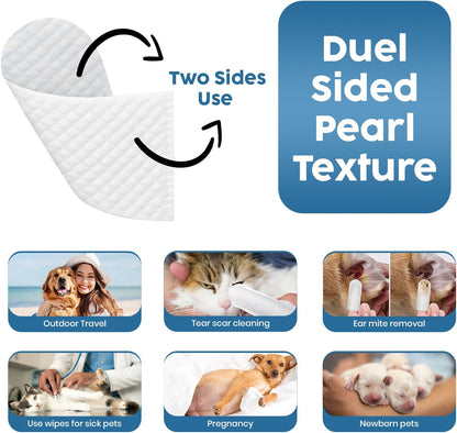Pet Glove Wipes for Dogs & Cats – Dog Wipes for Paws, Butt, Ears & Eyes – Instant Bath Gloves, Gently Remove Tear Stains, Ear Wax & Dirt – Pet Grooming Kit (20 Glove Wipes, 40 Ear Wipes, 50 Eye Wipes)