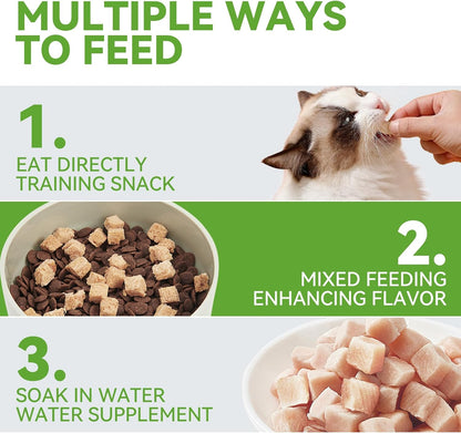 OPET Freeze Dried Cat Treats, Single Ingredient Grain Free High Protein Pet Food for Cats and Dogs, Healthy Training Snacks