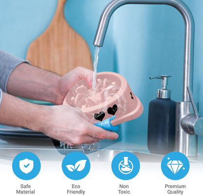 Pink Slow Feeder Dog Bowl, Non-Slip Puppy Bowl with Fun Maze Design for Healthy Eating & Bloat Prevention, Boxed Packaging, 2-Pack for Small & Medium Dogs