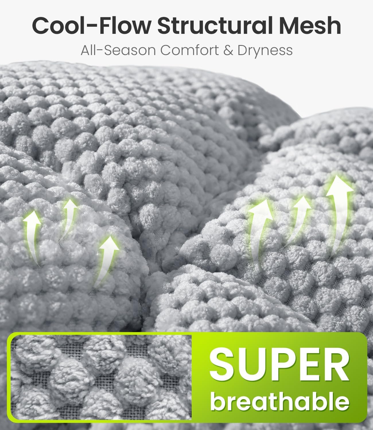 Zanch Thick Supportive Dog Car Bed for Car Backseat, Soft Non-Slip Travel Car Blanket Seat Cover with Joint Protection, Fits SUVs, Trucks & Backseat Extenders [Grey, 52.36"×24.8"]