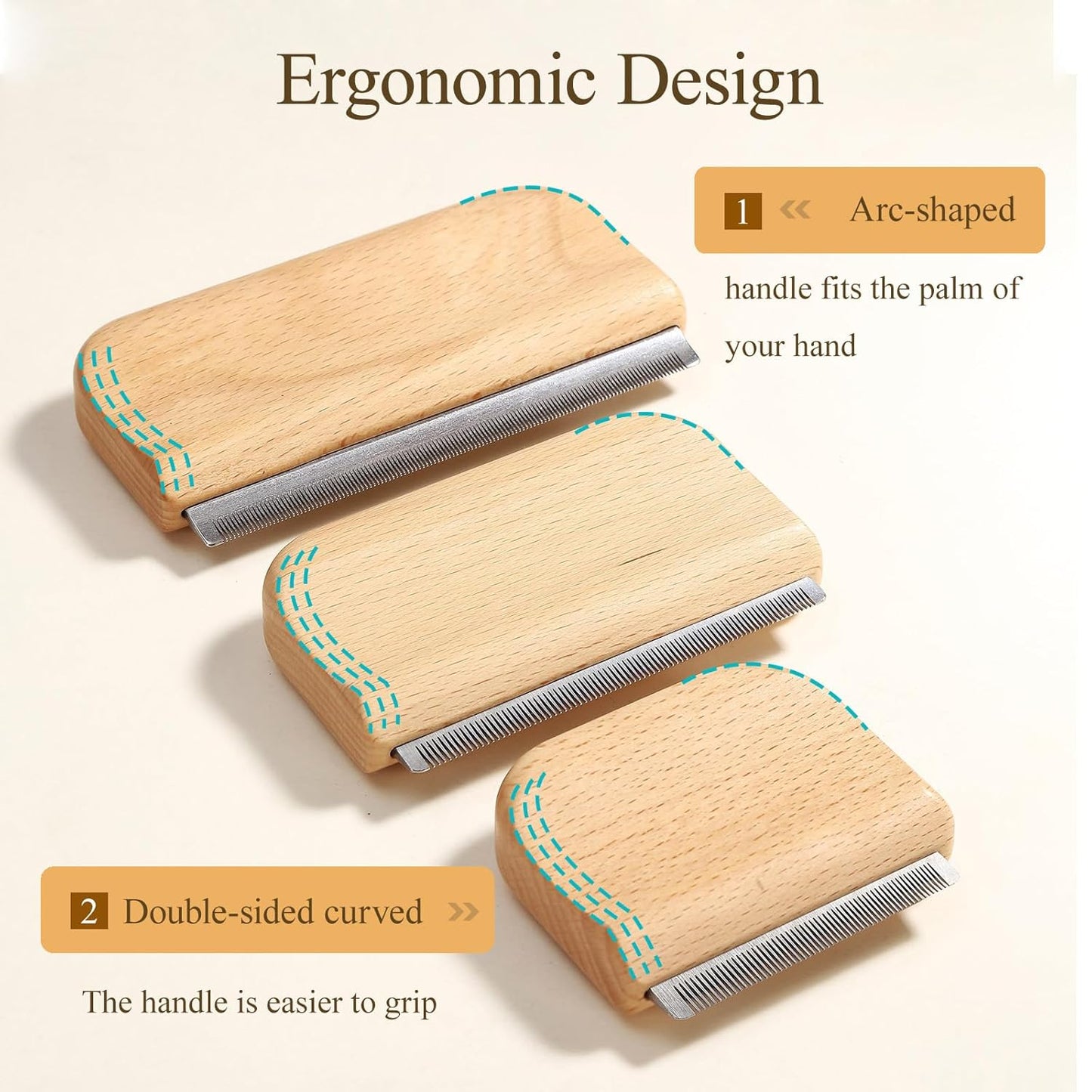 Undercoat Rake Dog Brush Dematting Comb cat shedding tool Dematting Tool Pet Brush Efficiently Detangle and Groom Coats for Large Medium Small Dogs and Cats Comb for Grooming Premium (L 5.31 inch)