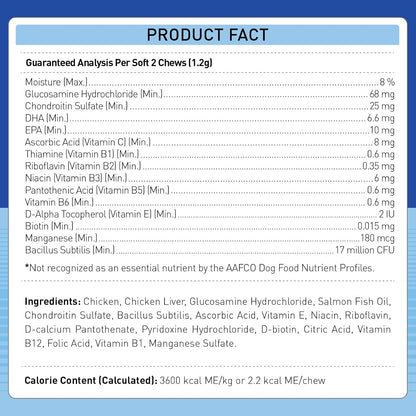 Freeze-Dried Dog Multivitamin – Probiotics, Glucosamine, Omega-3, Vitamins & Minerals for Immune, Joint, Skin & Coat Support – 200 Chews