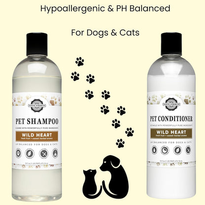 Rustic Strength Detangling and Softening Pet Conditioner for Dogs and Cats, Wild Heart 16 0z