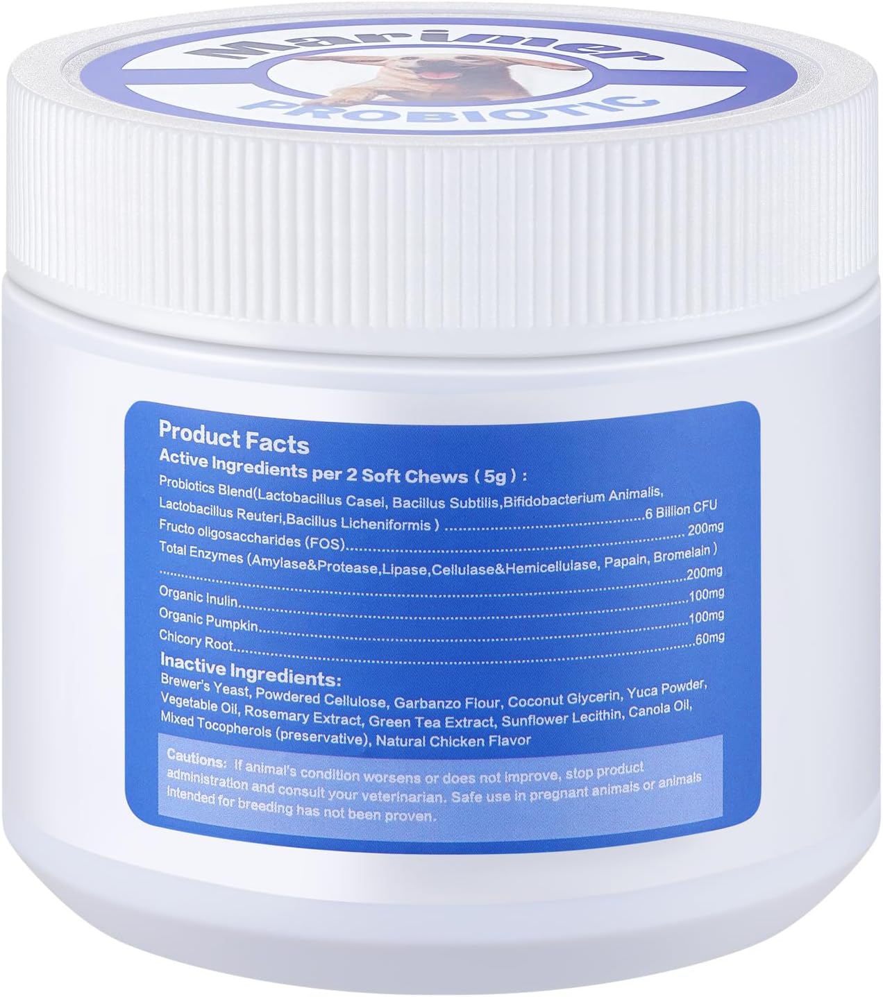 Probiotic Chews for Dogs - Chicken Flavor, 100 Soft Chews, with 6 Billion CFU Probiotics, Enzymes, Organic Pumpkin & Inulin - Digestive & Immune Support for Dogs