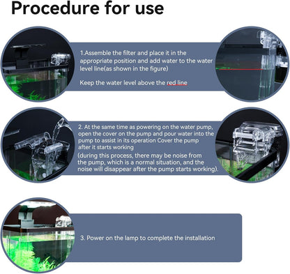 1.5 Gallon Aquarium Starter Kits - Plastic Fish Tank Kit Clear Beta Fish Tank Small with Filteration Oxygenation, Water Circulation, Lighting - Beginner's Gift for Guppy, Shrimp, Goldfish