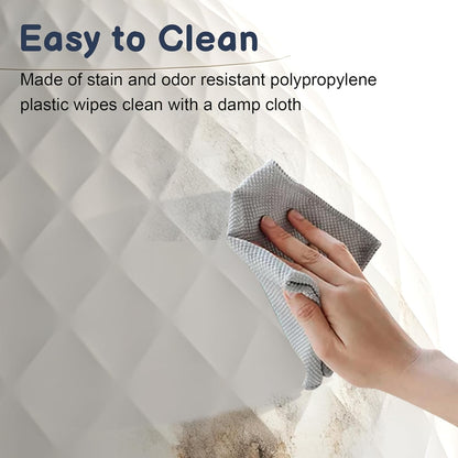 Hidden Litter Box Enclosure, Decorative Litter Box for Indoor Cats and Dogs Use, Round Kitty Litter Box Furniture Easy Clean Odor Control, Warm White