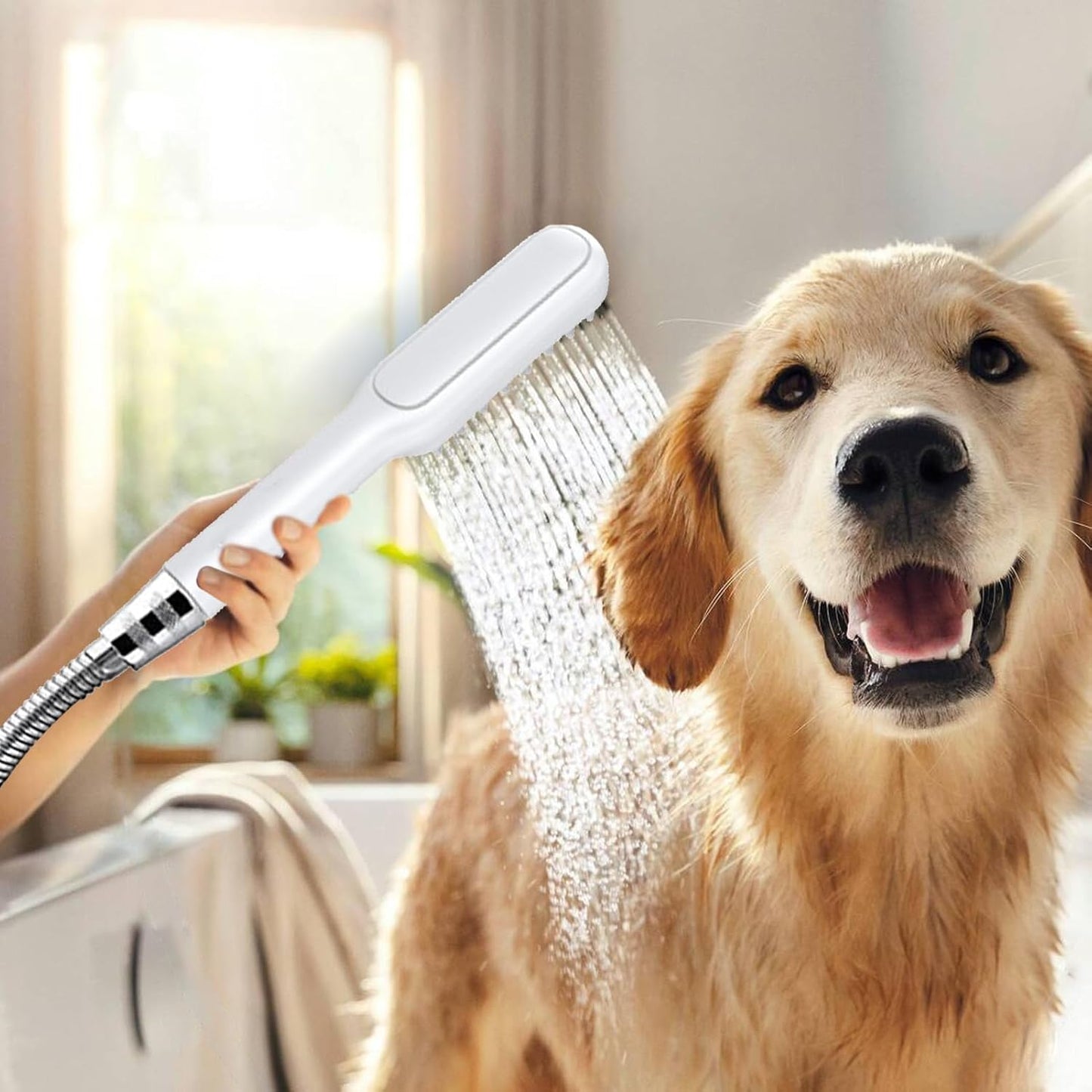 Pet Shower Sprayer – Bathing Sprayer Massage Showerhead For Dogs, Pet Showerhead For Combing And Grooming | Ideal For Garden, Yard, Bathroom, Camping, Outdoor Cleaning, Pets Care, Bath Time, Travel
