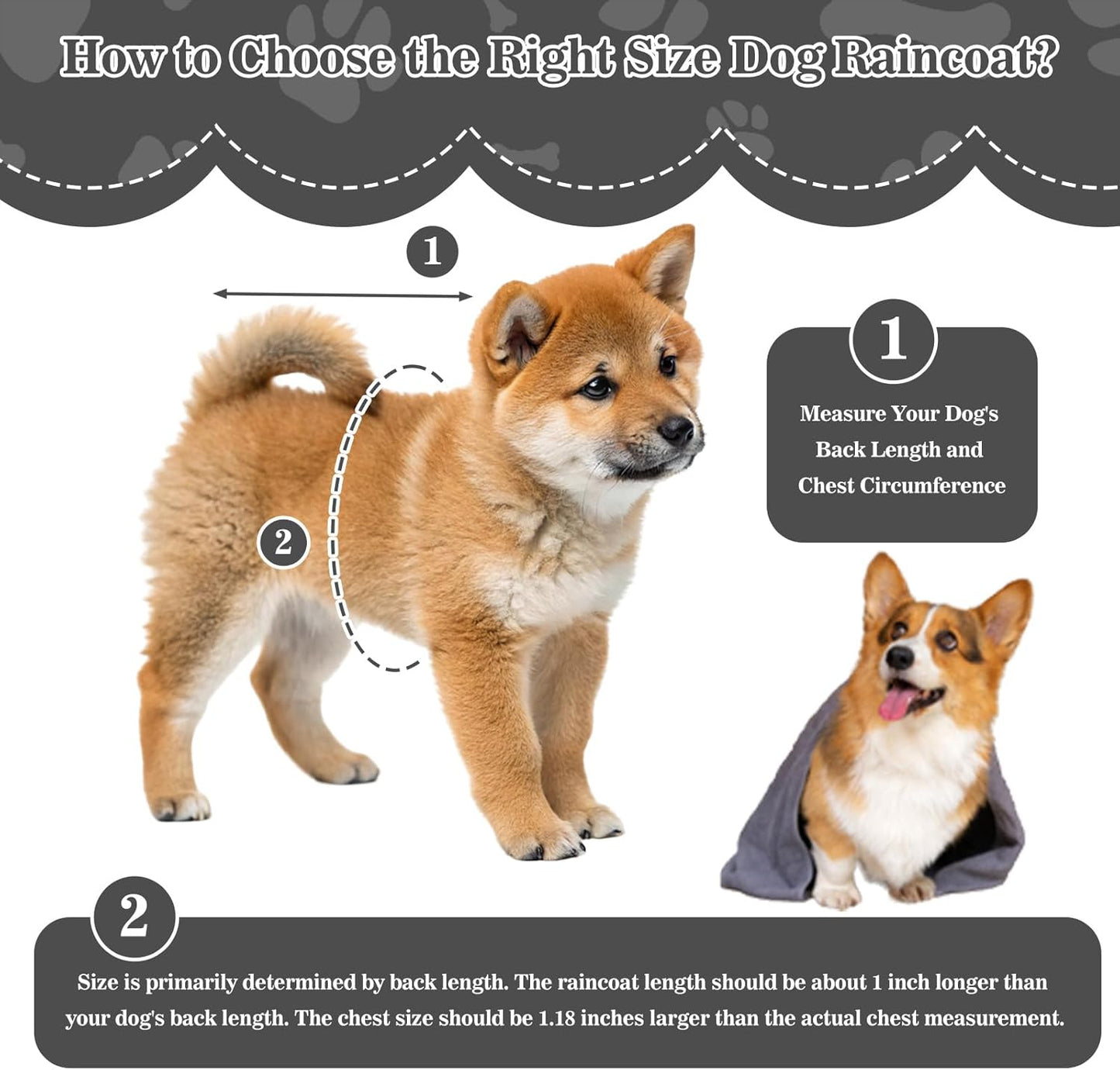 2pcs Dog Rain Poncho for Small Dogs Waterproof Dogs Raincoat with Hidden Leash Hole Adjustable Snaps Small Dog Raincoat Pet Hooded Cape for Bichon Poodle 4-8lbs