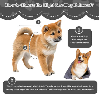 2pcs Dog Rain Poncho for Small Dogs Waterproof Dogs Raincoat with Hidden Leash Hole Adjustable Snaps Small Dog Raincoat Pet Hooded Cape for Bichon Poodle 4-8lbs