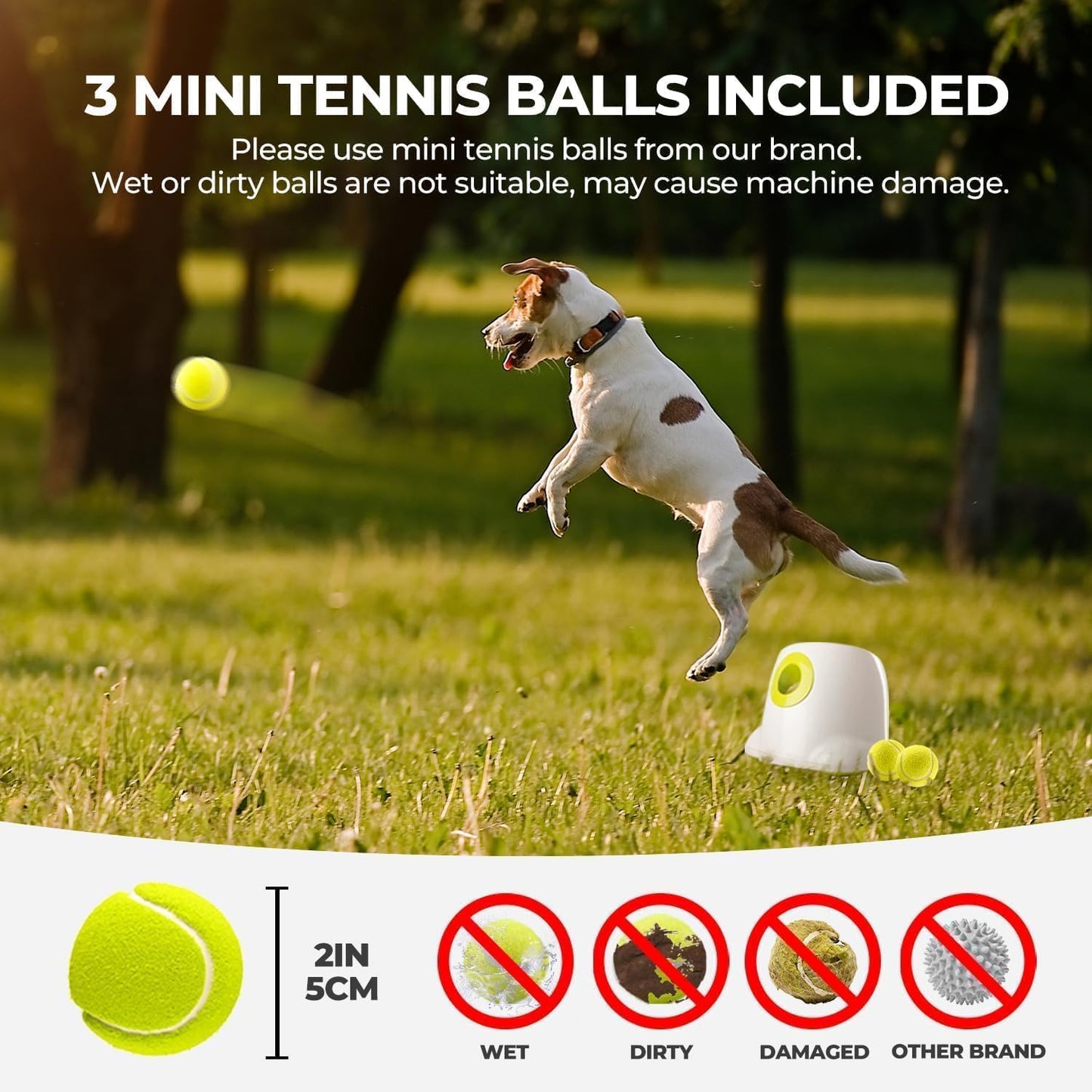 ALL FOR PAWS Automatic Ball Launcher for Dogs Interactive Puppy Pet Ball Indoor Thrower Fetch Machine, 3 Balls Included (2 inch) for Small to Medium Dogs