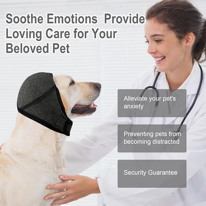 Dog Ear Muffs,no Flap Ear Wraps for Dogs,Dog Ear Covers for Bath,Drying Swim Noise Ear Protection for Dogs for Fireworks Traveling(Grey,L)