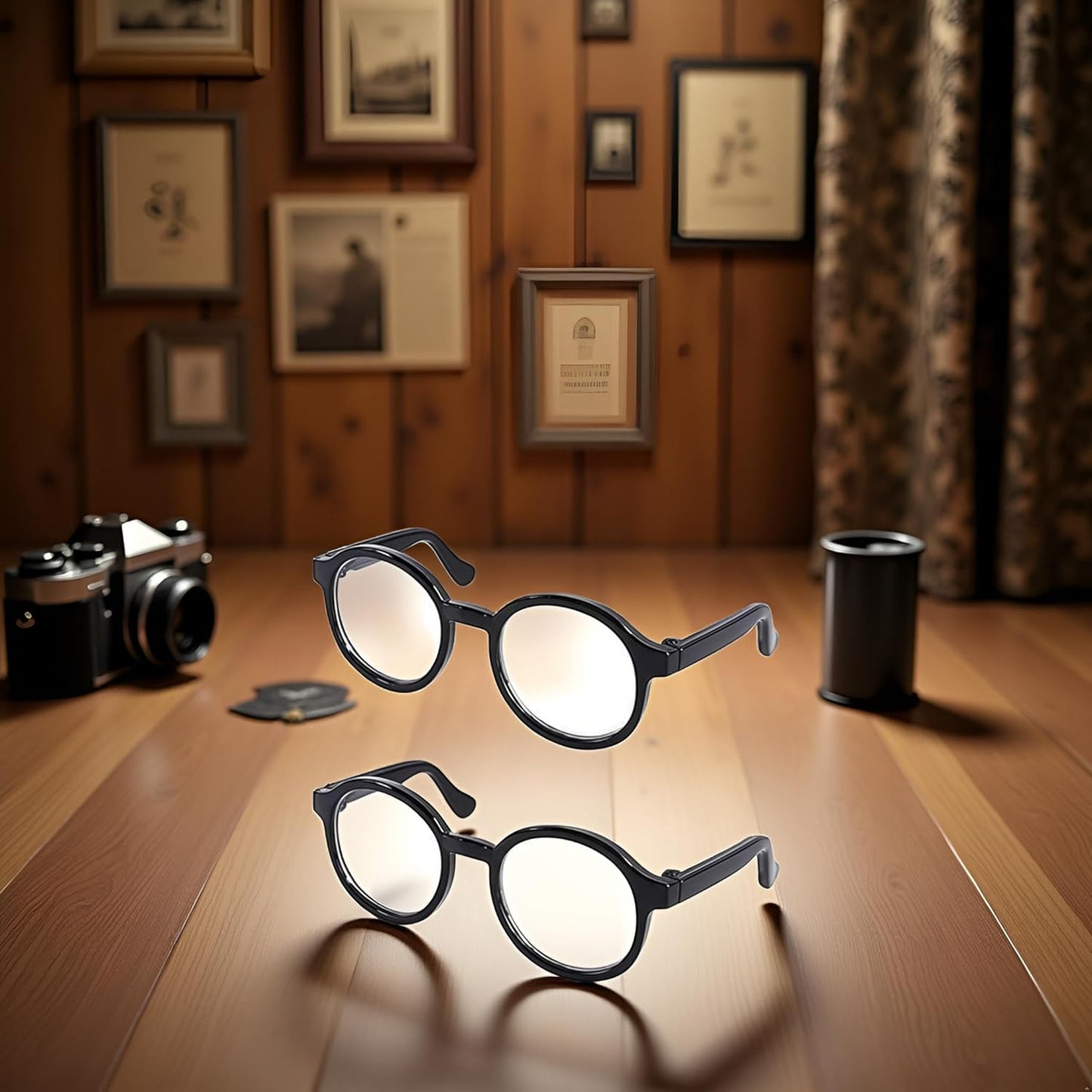 2Pcs Black Pet Dog Cute Glasses Clear Lens Retro Glasses Photo Props Transparent Cat Sun Glasses for Small Dogs Cats Cosplay Costume