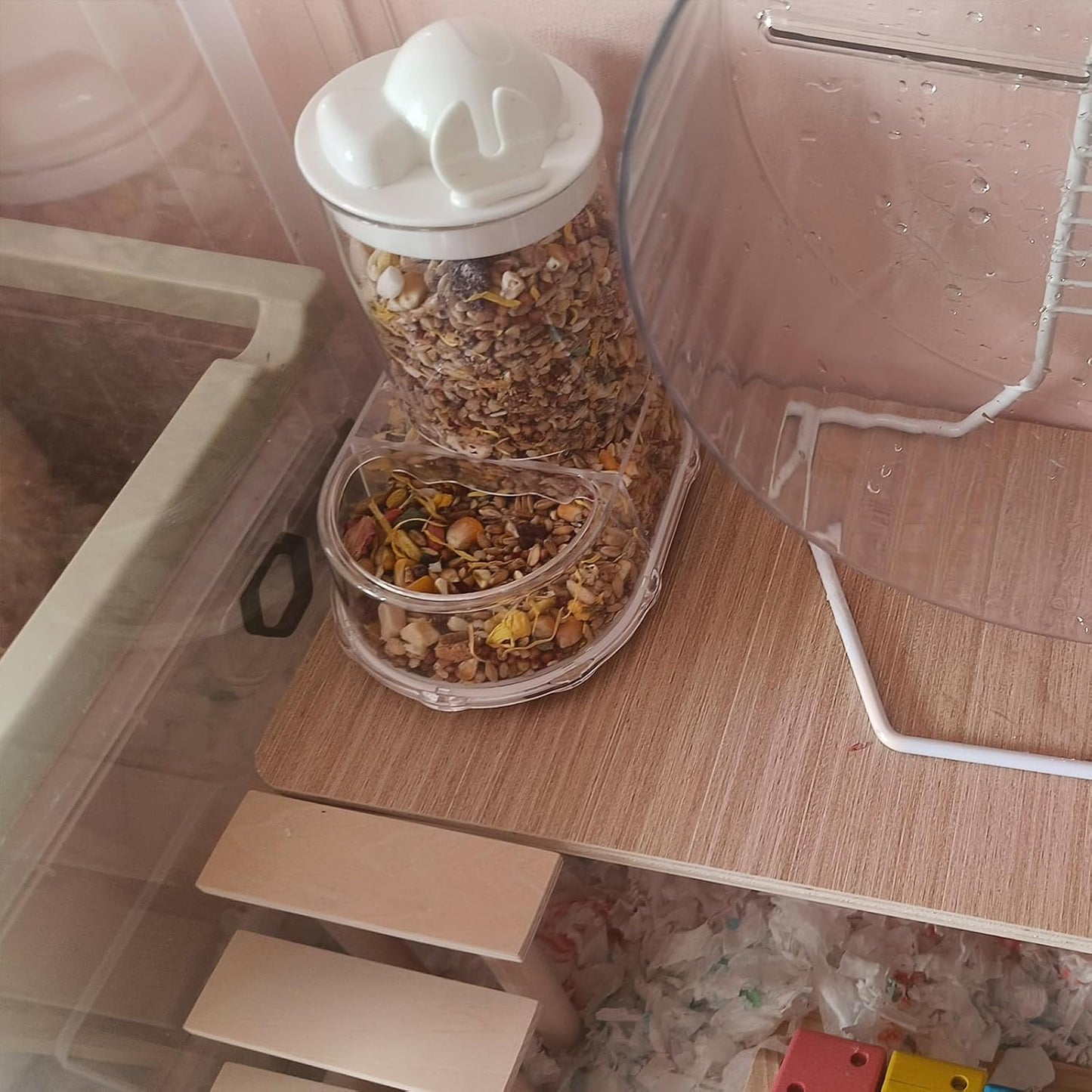 Automatic Hamster Feeder Food Dish Bowl Dispenser for Syrian Dwarf Hamsters, Gerbils, Mouse, Guinea Pig, Hedgehog (Green)