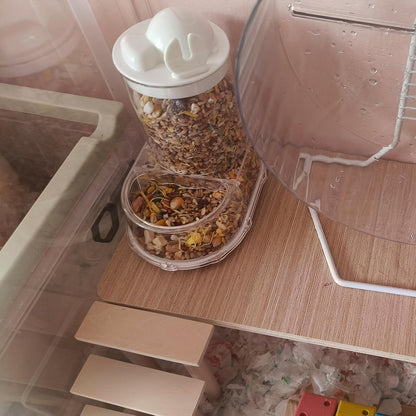 Automatic Hamster Feeder Food Dish Bowl Dispenser for Syrian Dwarf Hamsters, Gerbils, Mouse, Guinea Pig, Hedgehog (Green)