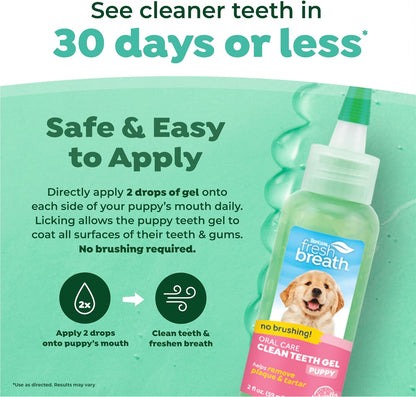 TropiClean Fresh Breath Dog Toothpaste for Teeth Cleaning, Breath Freshener, Easy to Use Plaque & Tartar Remover Gel, No Toothbrush Needed, 2oz.