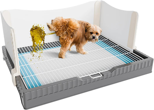 Oneluck Dog Litter Box with High Pee Walls,30" x 22" Indoor Puppy Pee Pad Holder,Protection Wall Every Side for No Leak, Spill, Accident
