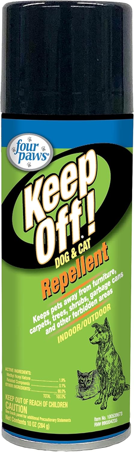 Four Paws Keep Off Pet Repellent Spray for Outdoors & Indoors, Dog & Cat Chew & Scratch Deterrent, 10 oz.
