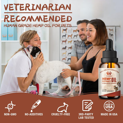 （3-Pack） Hemp Oil for Dogs Cats - Calming Drops Dog Relaxants - Help Pets Anxiety Stress Hip & Joint Pain Arthritis Sеizures Rеlief - Skin Нiр Jоint Hеalth - Organic Pet Hemp Oil Drops
