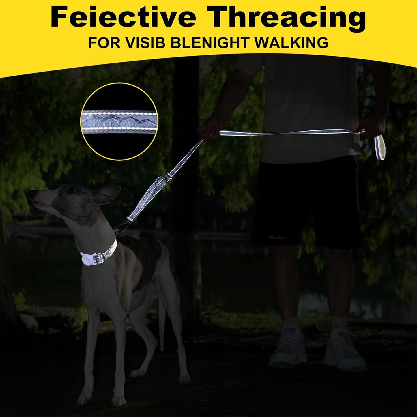 AirTag Dog Collar, Reflective Nylon, Metal Buckle, IP68, Dog Collar with AirTag Holder, Heavy Duty Dog Collars for Large Medium Small Dogs (Lavender Purple, S：Width 3/4",Neck 9.8"-15.4")