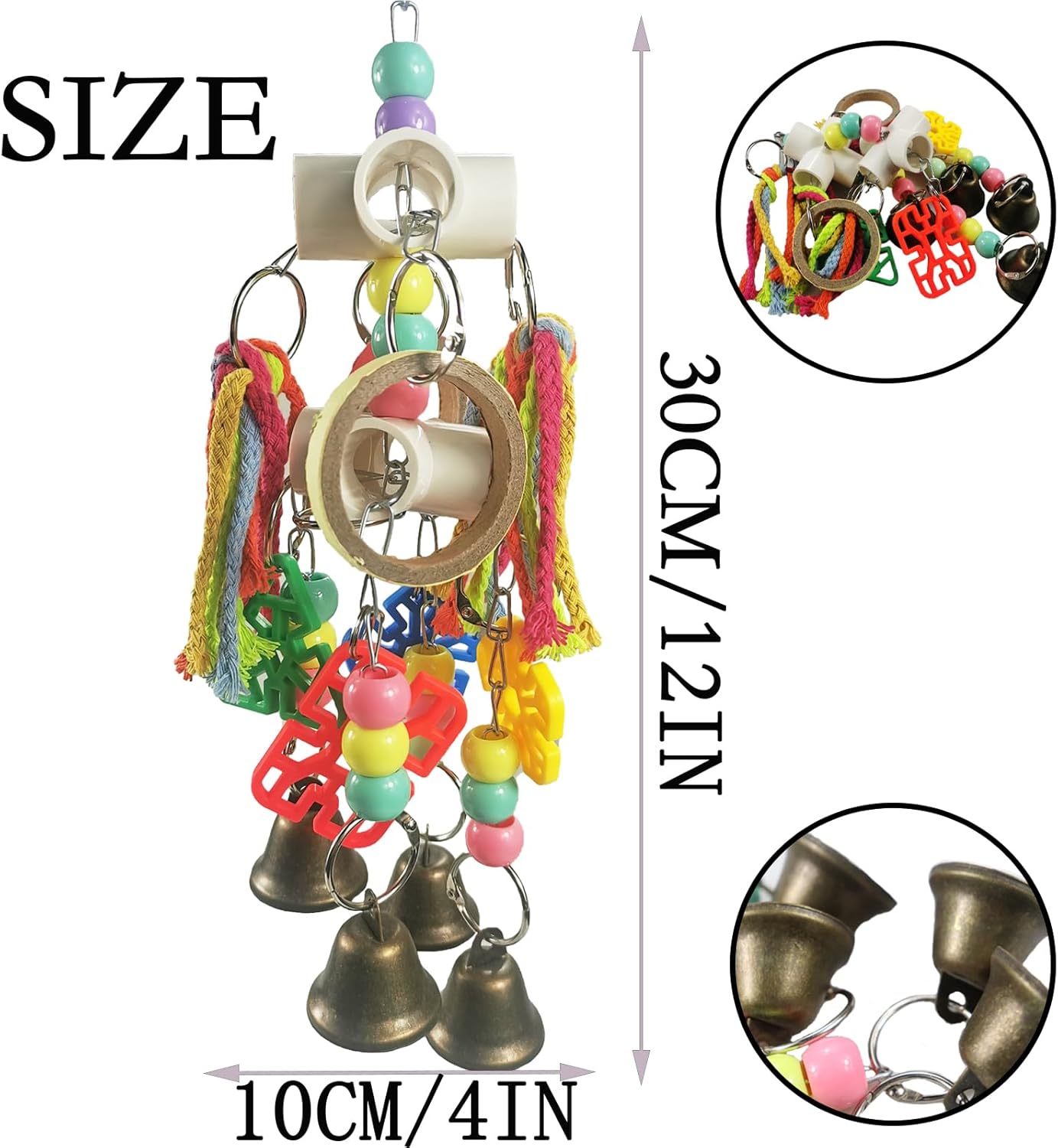 Parrot Toys, Bird Toys, Hanging Interactive chew Toys, Suitable for Small and Medium-Sized Parrots Such as African Grays, Cockatoos, Cokatoos, Amazon Parrots