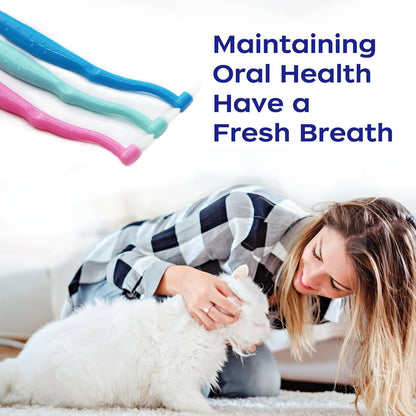 Dual Sided Cat Toothbrush Dog Toothbrush Finger Brush Micro Head, Suitable for Small to Large Dogs & Cats (White, Small)