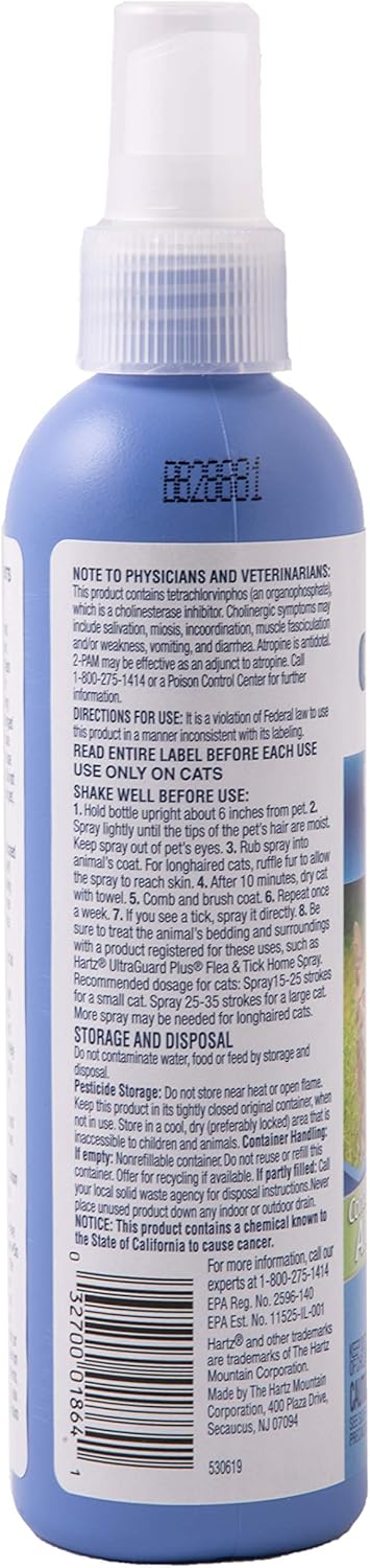 Hartz UltraGuard Plus Cat Flea & Tick Spray, 8 oz