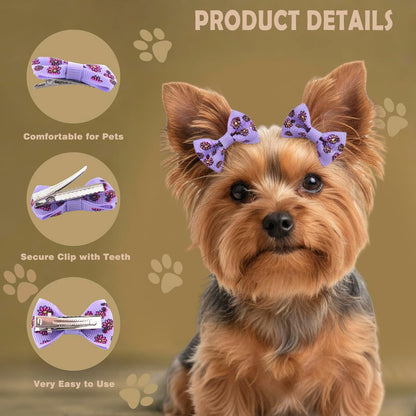 Dog Hair Bows Small Puppy Clips for Pet Grooming Accessories Doggy Gifts 60Pcs (30 Pairs)