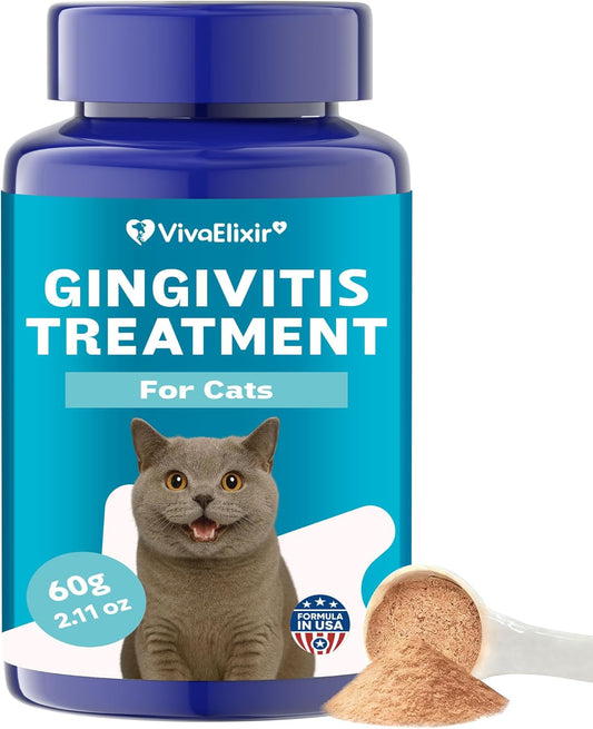 Cat Dental Care - gingivitis Treatment - Relieves Bad Breath, Supports Teeth, Gums, Mouth & Digestion, Removes Plaque, Controls Tartar, Promotes Cat Mouth Health, Natural Extracts, 2.11 oz Powder