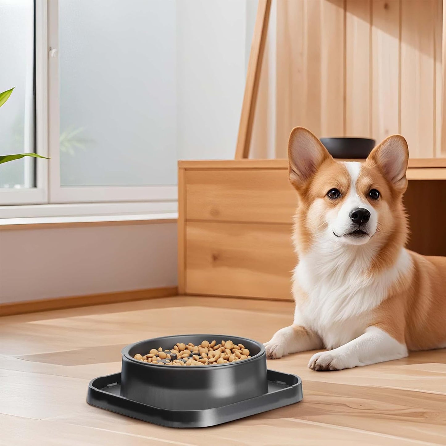 Slow Feeder Dog Bowls for Small Breed, Anti-Slip Puzzle Feeder Bowl to Slow Down Eating for Dogs, 1 Cup Maze Pet Food Feeding Bowl, Bloat Stop Preventing Puppy Dish - Starry Gray