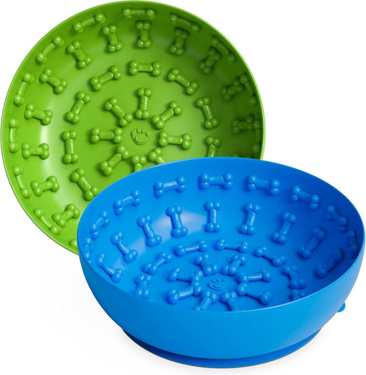 Lick mat for Dog Slow Feeder Bowl Anxiety Boredom Reducer Perfect for Yogurt, Peanut Butter. Wobble Dog Slow Feeder Bowl Easy to Clean - Non Slip Design BPA Free Silicone Licking mat - Blue