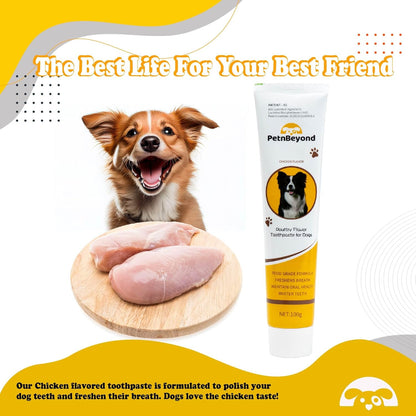 PetnBeyond Dog Toothpaste - Poultry Flavor Teeth Brushing Cleaner, Pet Breath Freshener, Oral Care, Professional Pet Toothpaste for Dogs and Cats. Controls Plaque, Tartar, Bad Breath, Reduces Plaque