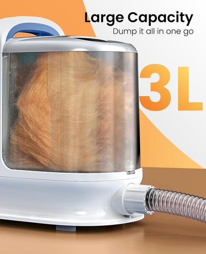 oneisall Dog Grooming Vacuum, 13000Pa Powerful 3L Dust Cup Pet Vacuum with Clipper Nail Grinder & Shedding Brush, 7 in 1 Dog Grooming Kits, Quiet, Large Capacity 3 Suction Levels, BM3