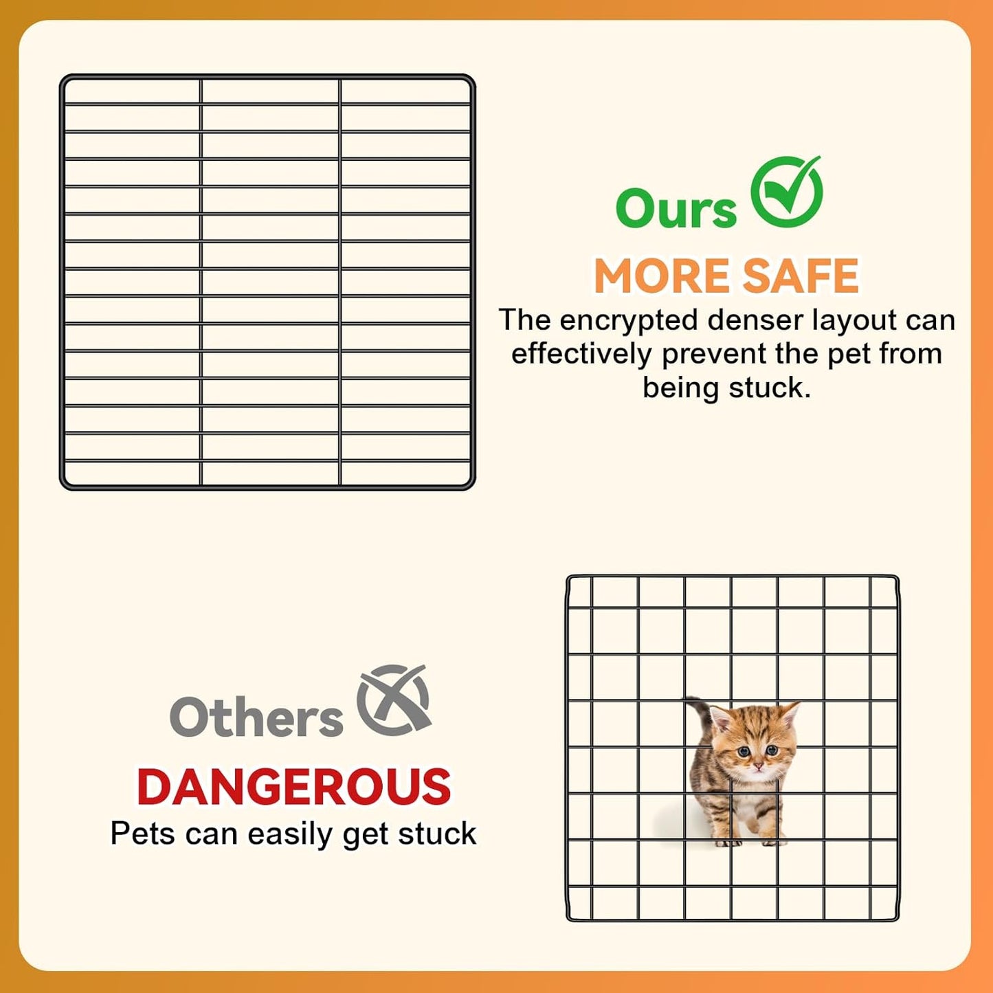 Cat Cage, 3-Tier DIY Catio Cat Enclosures, 24" x 16" x 36" Cat Playpen Indoor & Outdoor with Hammock, Detachable Metal Wire Kennel Cats Crate, 2x1x3 Exercise Place for 1-2 Cats/Kitten