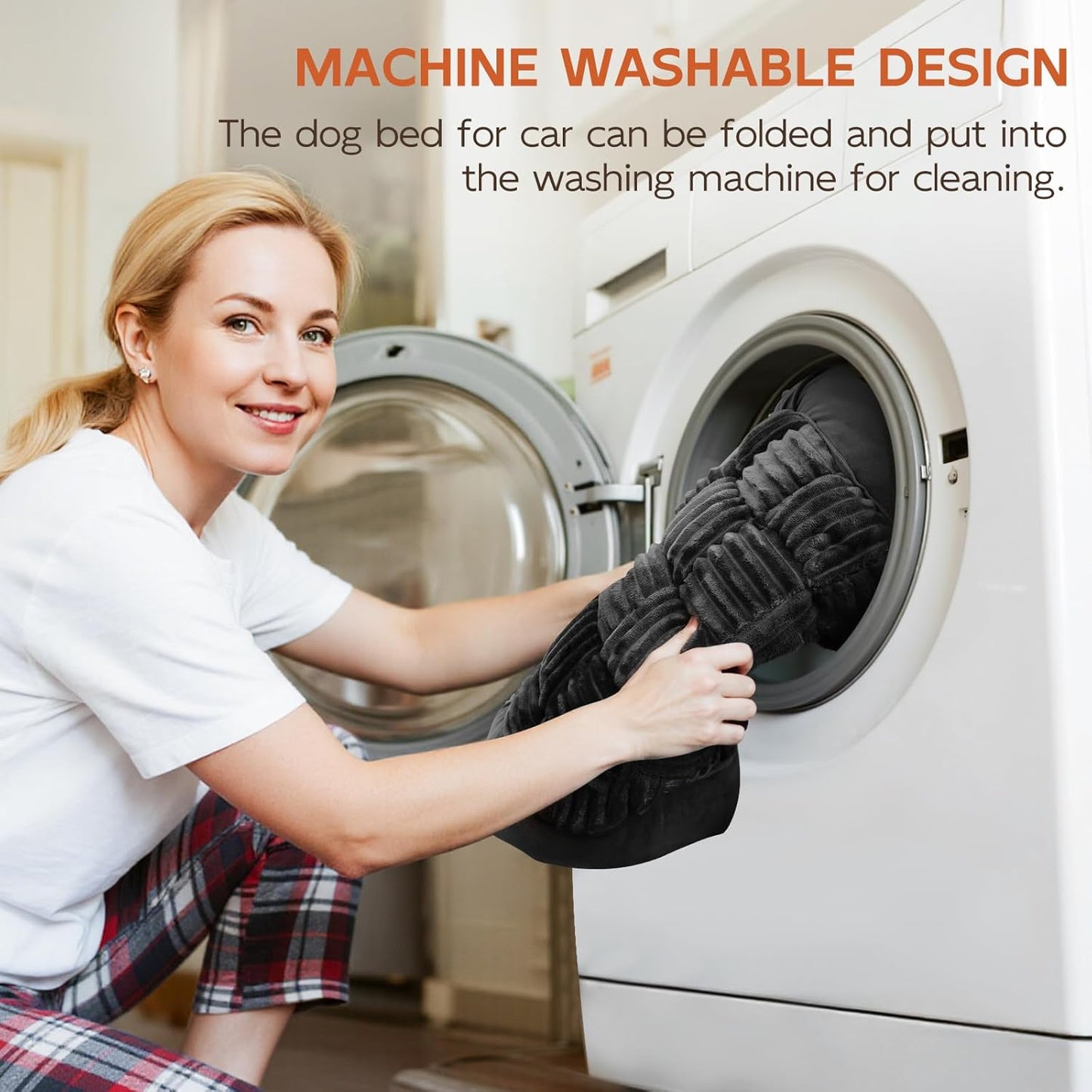 Backseat Pet Bed Mat, Dog Bed for Cars, Fit for Backseat Extenders, Car Seat Protector, Nonslip Soft Durable for Cars (Dark Gray, 24.5" x 51")