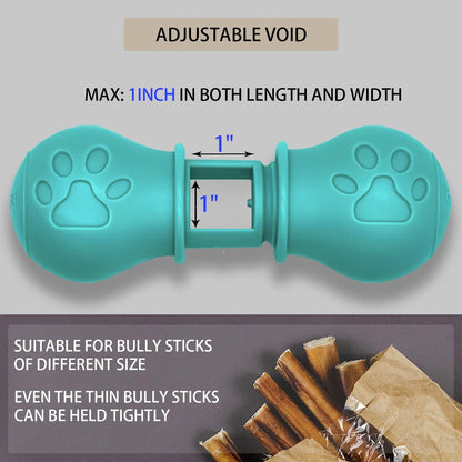 Bully Stick Holder for Dogs, Chew Holder, Prevent Choking Safety Device (Green, Large)