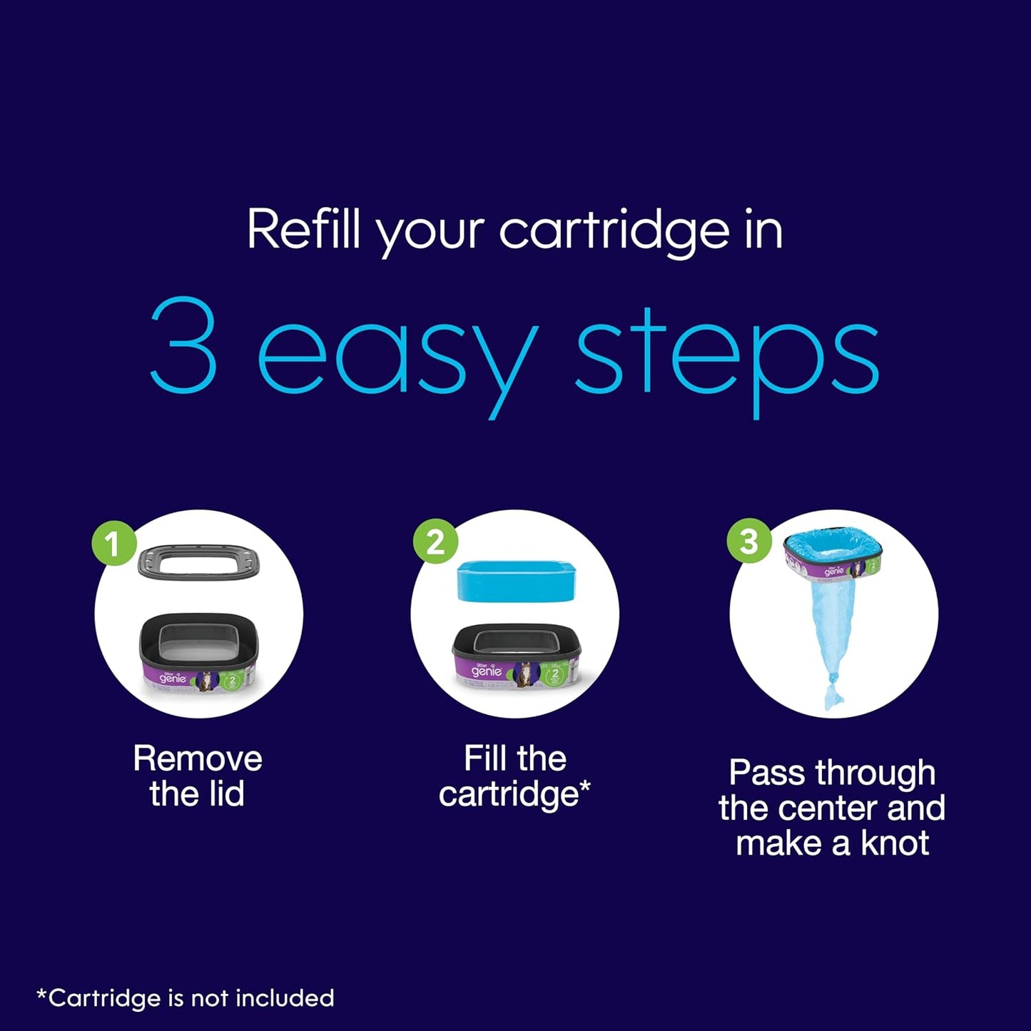 Litter Genie Refill Bags | Stand Alone Genuine Film 6 pk | Compatible with Litter Genie Standard and Jumbo Refills | Ultimate Odor Control Cat Litter Bags | Up to 12 Months of Supply for one cat