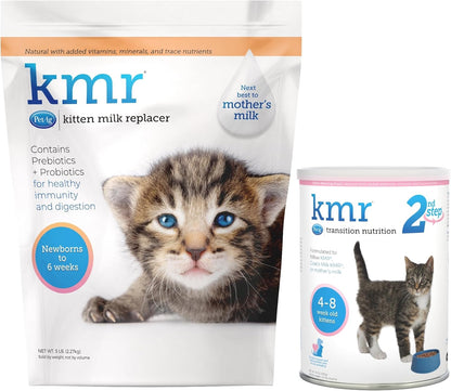 PetAg KMR Kitten Milk Replacer Powder (5 lb) + PetAg KMR 2nd Step Kitten Weaning Food (14 oz)