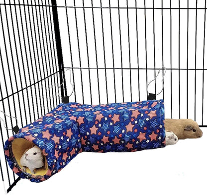 Guinea Pig Rat Ferret Hammock, Small Animal Corner Tunnel & Tubes & Bed for Hedgehog Piggy Chinchilla Hideout Toys and Cage Accessories