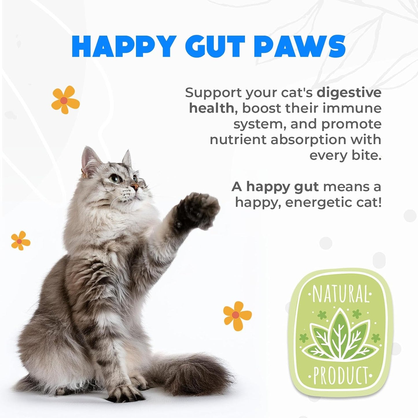 Probiotics for Cats Chews 200PCs - Digestive, Gut Health & Diarrhea Support - Probiotic Chews for Feline - Expert Approved US Formula with Cat Probiotics, Enzymes & Natural Ingredients - Salmon